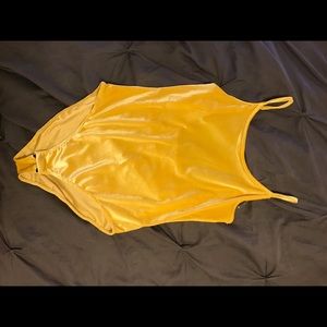 Velvet yellow bodysuit